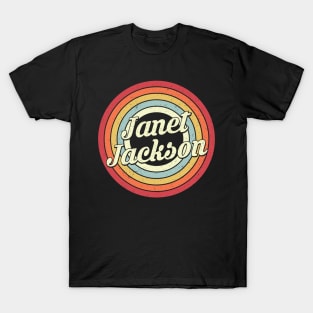 Janet Proud Name Retro Rainbow Tribute T-Shirt